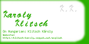 karoly klitsch business card